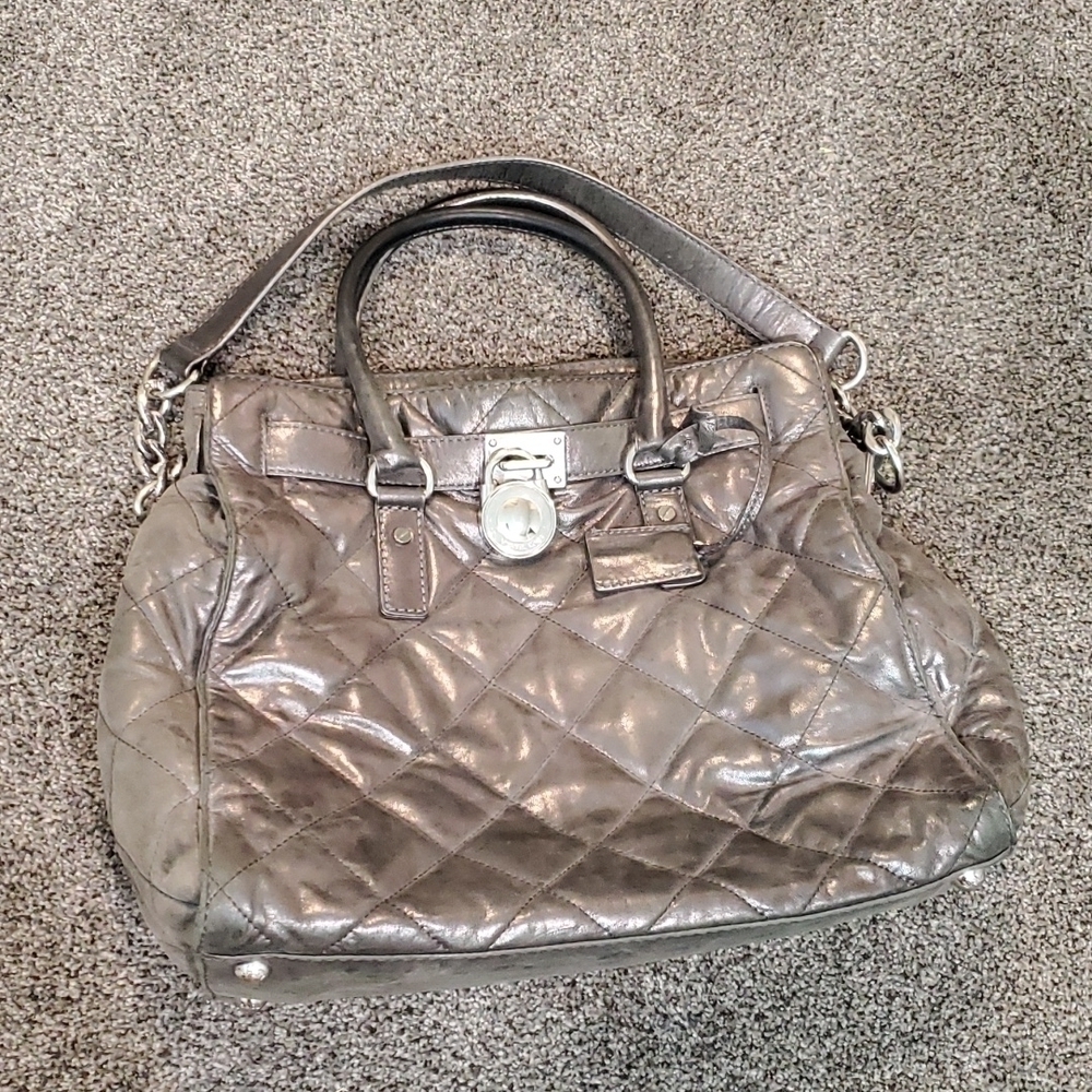 Michael Kors Hamilton Large Tote  Gunmetal  Quilted Leather bag - Picture 13 of 13